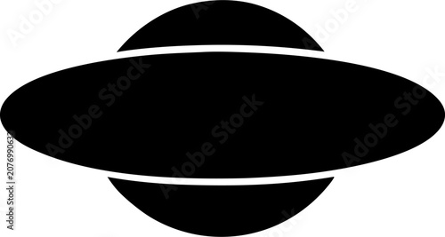 UFO Silhouette SVG Vector for Sci Fi and Space Design Projects