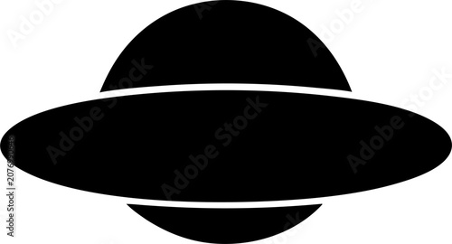 UFO Silhouette SVG Vector for Sci Fi and Space Design Projects