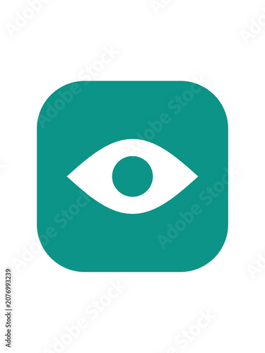 Картината върху платно Eye flat icon rounded button - modern minimal vector symbol for web and mobile a