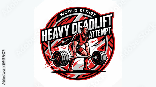 World Class Powerlifter's Heavy Deadlift Attempt Motivational Graphic
