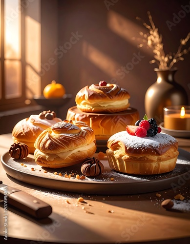 A plate of assorted pastries on a table (1)