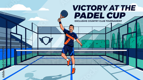 Victory Celebration On Padel Court During Exclusive Tournament