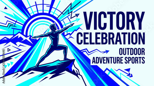Victory Celebration Outdoor Adventure Sports Peak Success
