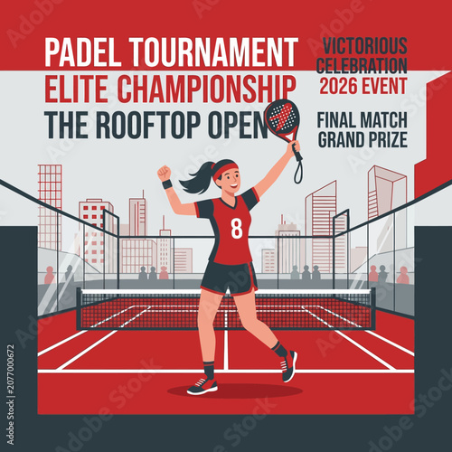 Victory Celebration Rooftop Padel Championship Elite Tournament Event