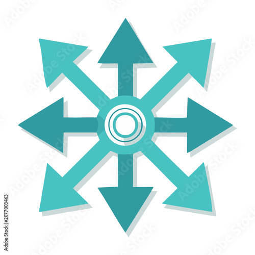 Radial arrows icon symbolizing direction and choice