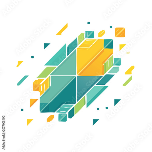 Abstract geometric cubes in flat design style