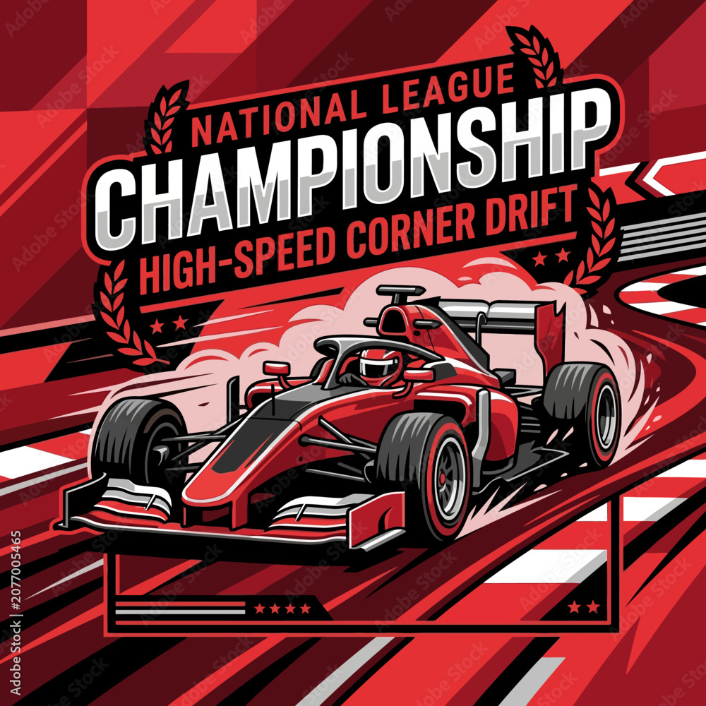 Obraz premium Thrilling Motorsport National League Championship High Speed Corner Drift