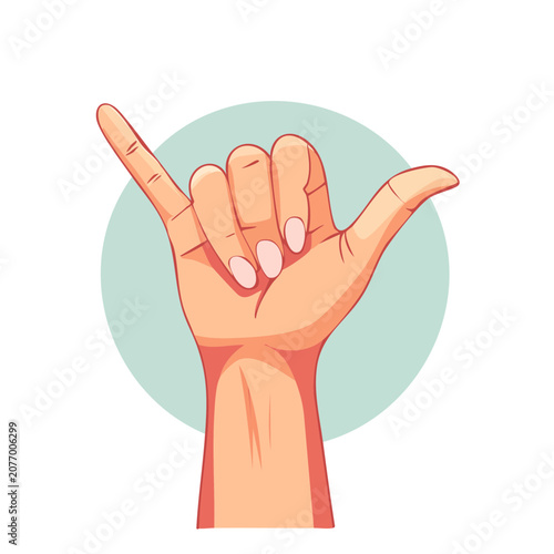 Hand making shaka sign gesture vector illustration