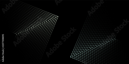 Quadro em tela Dark abstract tech background with dashed lines chevron arrows and copy space