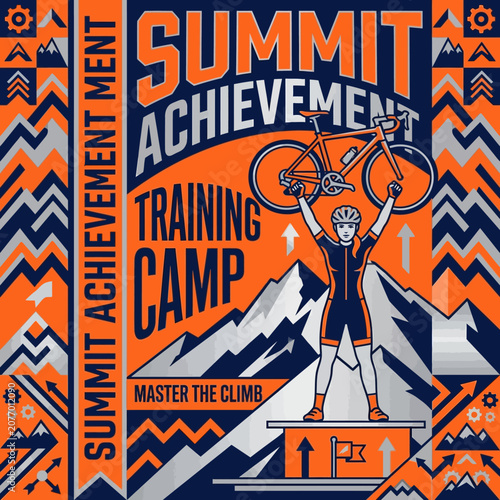 Summit Achievement Training Camp For Cyclists With Mountain Graphics