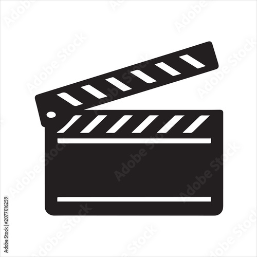 party clapperboard icon silhouette vector illustration.