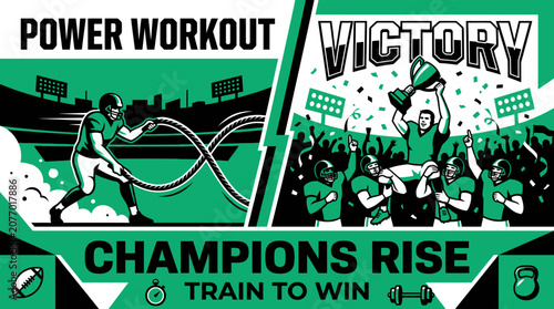 Power Workout Champions Rise Train To Win Victory Celebration