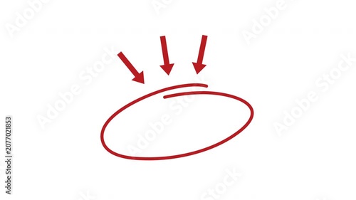 Scribble red arrow with circle animation