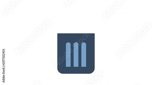 Trash can. Trash can animation with lid cartoon