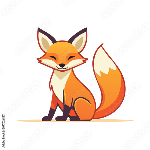 Flat vector illustration of a fox