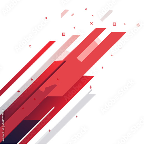 Abstract Red Geometric Lines and Shapes Vector