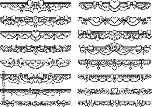 Bild auf Leinwand Vintage coquette lace dividers set