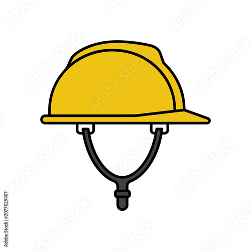 Yellow hard hat safety helmet icon