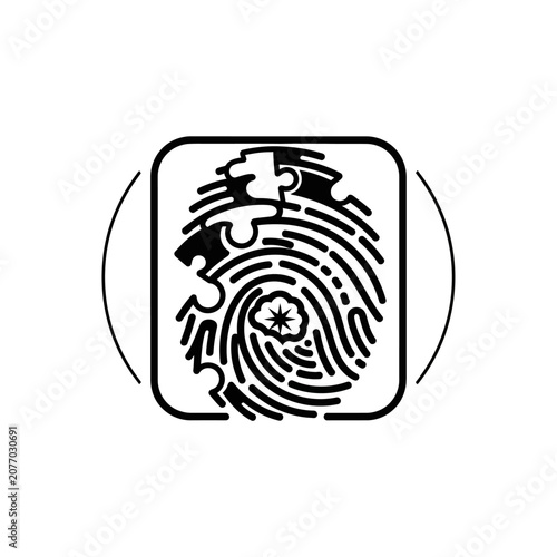 Fingerprint Puzzle Identity Concept - Identification, Security, Mystery, Human