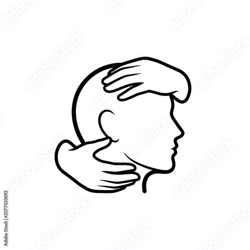 Head Massage Icon Outline