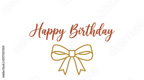 Happy text with gold ribbon graphic for holiday greeting card design