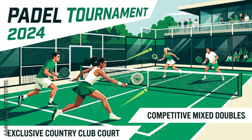 Padel Tournament 2024 Competitive Mixed Doubles At Exclusive Country Club Court