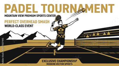 Padel Tournament Action Shot Perfect Overhead Smash World Class Event
