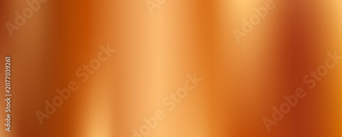 Bronze metal foil background. Brown color copper metallic gradient texture. Brass steel brushed material surface wallpaper. Shiny polished sheet for label, plate, sign, tag, plaque. Vector backdrop
