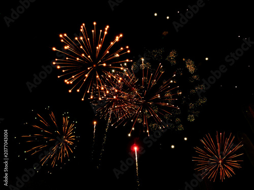 The grande finale of a 4th of July fireworks display
