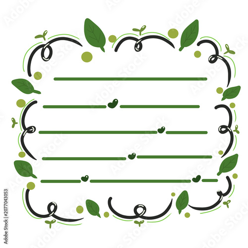 Decorative leafy border memo pad for journaling and to do lits