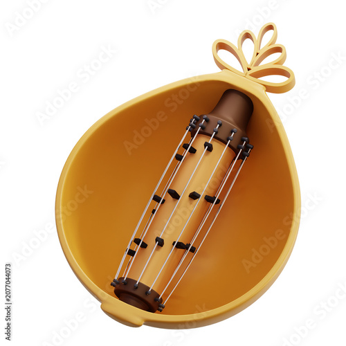 Foto 3D Sasando Indonesian Musical Instrument Bamboo Harp Strings