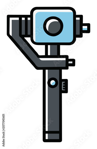 Camera gimbal stabilizer front view vector illustration. Generative AI