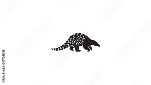 Pangolin Silhouette Icon Vector Illustration