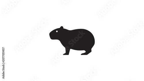 Capybara Silhouette Icon Vector Illustration
