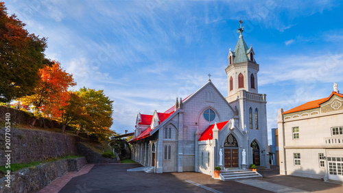 Motomachi Roman Catholic Church in Hakodate, Hokkaido, Japan, founded in 1859. The existing building was rebuilt in 1923.