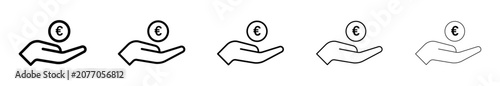 Photos Euro Coin Hand Icon Set