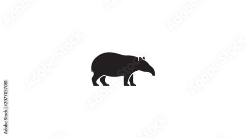 Tapir Silhouette Icon Vector Illustration