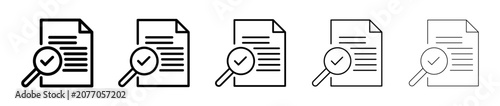 Photos document search audit icon set