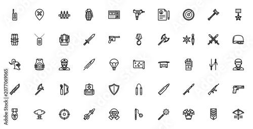 Tableau sur toile War icon set