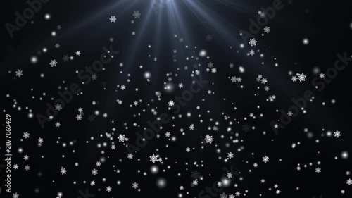 Realistic Winter Snowfall Animation With Tiny Detailed Snowflakes Falling Slowly On Black Background Seamless Loop Alpha Channel 4K Christmas Holiday Snow Overlay Motion Graphics