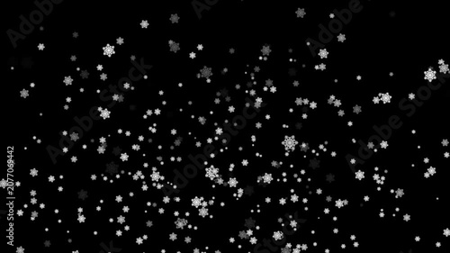 Magical Winter Snowfall Effect With White Snowflakes Falling Slowly Transparent Alpha Channel 4K Holiday Background Animation