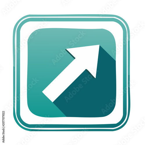 White arrow pointing up and right in a teal square icon