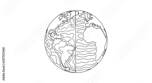 Foto Pangea Supercontinent Reconstruction - Earth's Ancient Continents Tectonic Plate