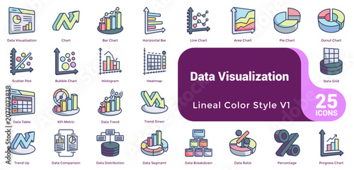 Quadro su tela Color Data Visualization Bundle H25 V01