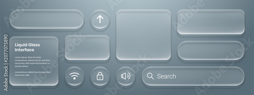 Obraz na plátně 3D Liquid glass smartphone interface isolated