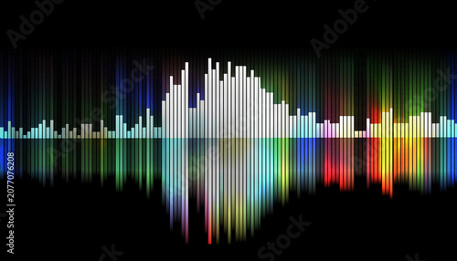 Fotografie Fond sur le thème de la musique, vague d'onde coloré graphique.