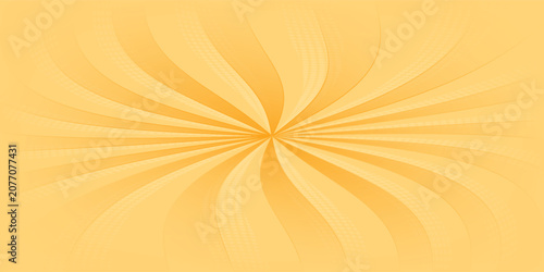 Orange stripes burst lines background. Sun ray light. Radiate sunlight. Vintage stripes halftone radial wallpaper for poster, banner.Circus background of spiral yellow orange rays vector.