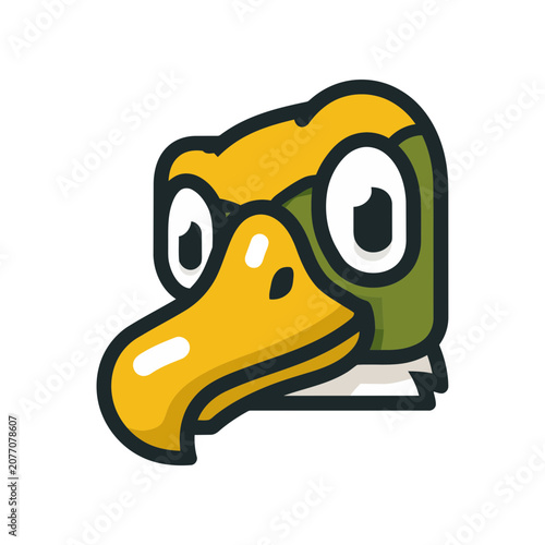 Cartoon Duck Head Vector Illustration