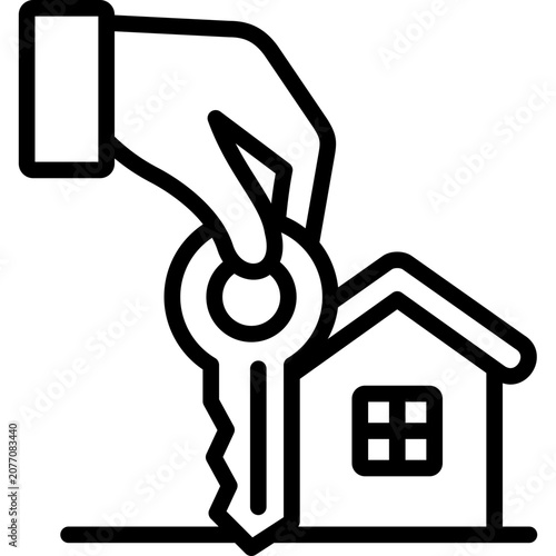 rental propertyte icon illustration design with outline