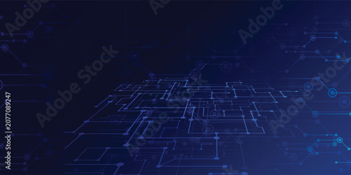 Canvastavla Blue Circuit Board Technology Background EPS 10